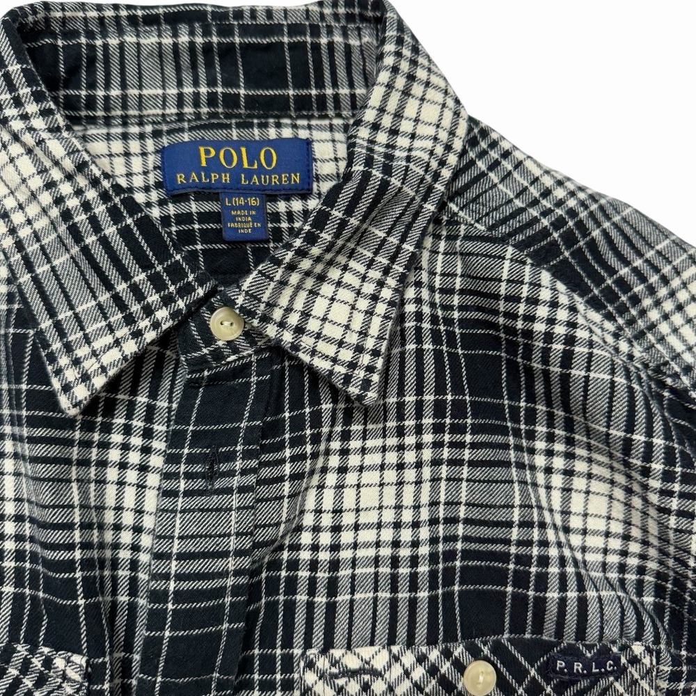 Polo Ralph Lauren Plaid Shirt Youth L 14-16‎ Flannel Button Up